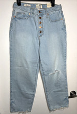 Universal Thread Vintage Straight Jeans 10/30S Light Wash Button Fly Distressed
