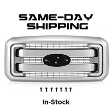 For 2011-2016 Ford F250 F350 F450 F550 Super Duty Front Bumper Grille Chrome