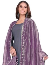 Embroidered organza dupatta indian traditional chunni bridal wedding shawl