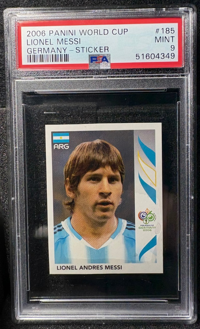 2006 Panini World Cup Germany Sticker #185 Lionel Messi PSA 9 - Argentina LEGEND