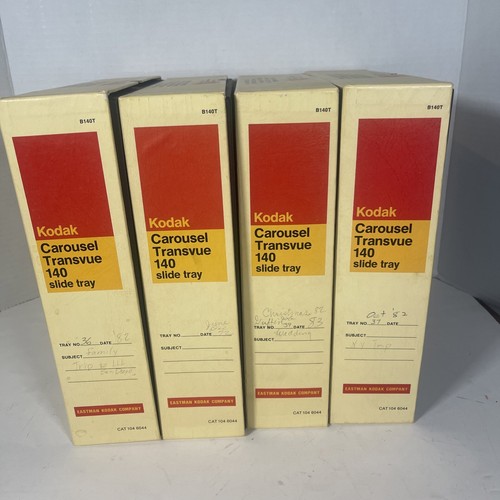 4 Stück Kodak Karussell Transvue 140 Diabach mit Boxen gebraucht mit Boxen