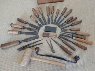 Outils anciens ciseaux à bois
