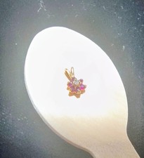 14K yellow gold rubies & diamond pendant