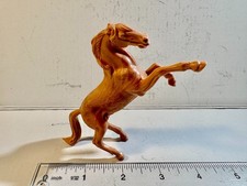 Stuart original plastic 60mm tan rearing horse.