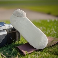 VTG Socks Low Cut White Ankle Acrylic Blend Size 10-12 NOS 80s 90's USA Made