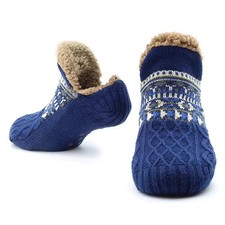 2 Pairs Fleece Lined Slipper Socks Winter Indoor Thick Snow Floor Socks