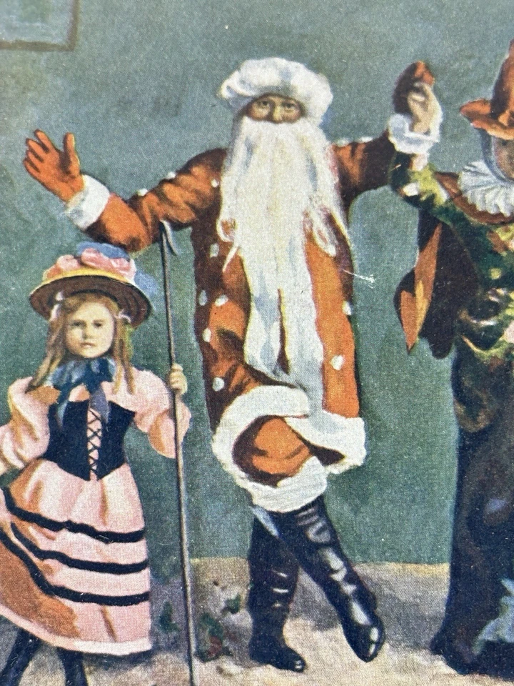 Vintage Natal Reliance Impressão em Moldura Papai Noel Conto de Fadas Máscara Halloween - Imagem 3 de 4