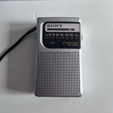 Sony ICF-S10MK2 Portable AM/FM Transistor Radio   Silver   Tested  Working Read