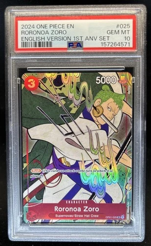 2024 One Piece English 1st Anniversary Roronoa Zoro #OP01-025 PSA 10 GEM MINT
