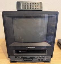 Vintage 1991 Emerson VT0950N 10" CRT TV VCR Combo OEM Remote TV Works VHS Bad