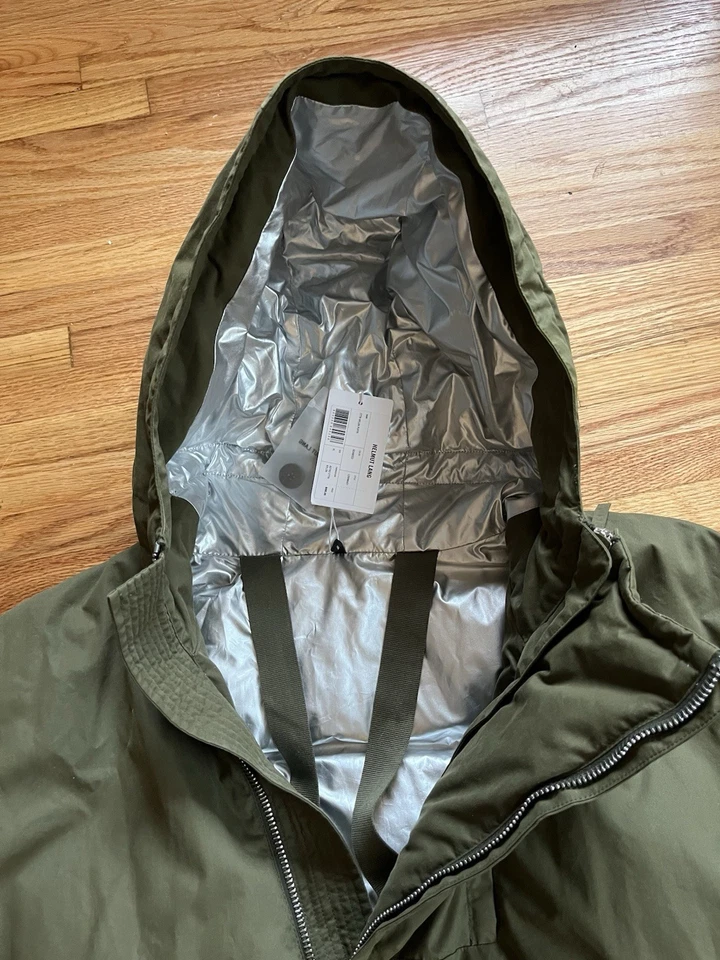 Chaqueta Helmut Lang Astro Puffer Down Rellena XL Oliva Algas Nueva con Etiquetas Minorista $995 Foto 3 de 4