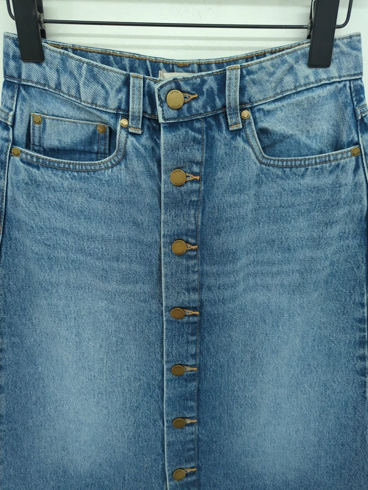 Joules Women's Midi Skirt UK 10 Blue 100% Cotton Midi A-Line - Image 3 of 4