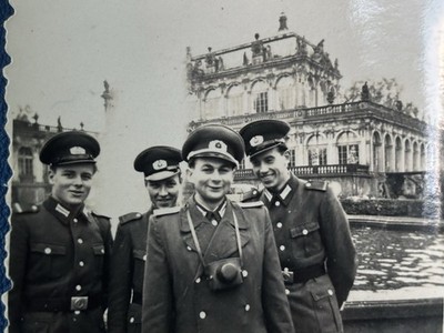   Photo Set of 2 NVA Soldiers Dresden Zwinger Bus Uniform Camera GDR 1960s 6x6