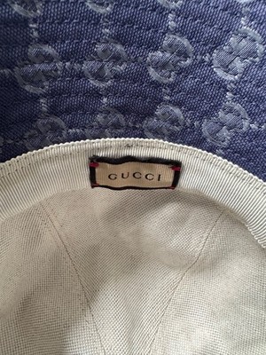 Gucci GG Blue Denim Bucket Hat Size small Preloved | eBay