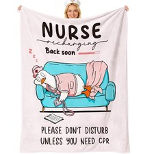 Soft Flannel Nurse Throw Blanket LPN RN Student Graduation Gift 50x60 Inch