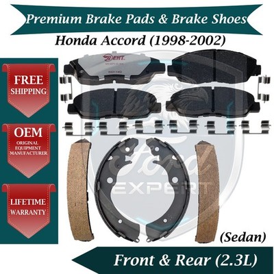 Premium OE Front Pads & Rear Shoes For 1998-2002 Honda Accord Lifetime Warranty