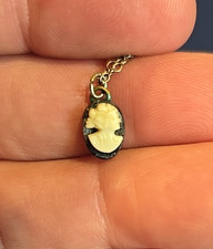 Vintage - Very Small Childs Plastic Cameo Necklace