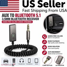 AUX To Bluetooth 5.1 Adapter 3.5mm Bluetooth Receiver Microphone For Car Stereo