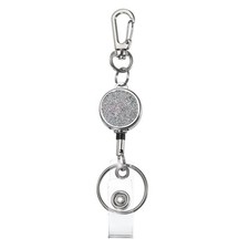 1 Pack Retractable Keychain Belt Clip, Retractable Badge Holder Reel, Silver