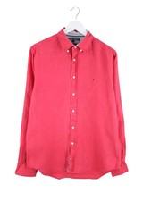 Tommy Hilfiger Linen Shirt Red S Mens