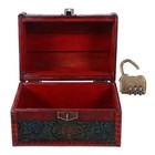  Retro Treasure Box Vintage Trinket Lockable Chest Wood Jewelry Container