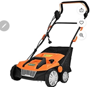 IRONMAX Corded Electric Walk-Behind Lawn Mower w/ Grass Bag, Orange/Black