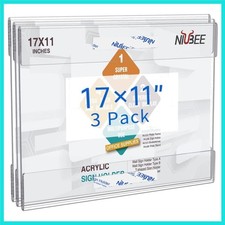 Acrylic Sign Holder 17 x 11 Horizontal Wall Mount Sign Holders Clear Acrylic ...