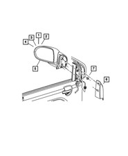Genuine Mopar Outside Rear-View Electric Foldaway Mirror Left 5115043AG