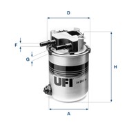 Ufi 24.095.04 Kraftstofffilter FüR Renault Nissan