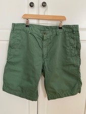 Loro Piana Luxury Cotton-Linen Flat Front Bermuda Shorts Size 56 (W40) green
