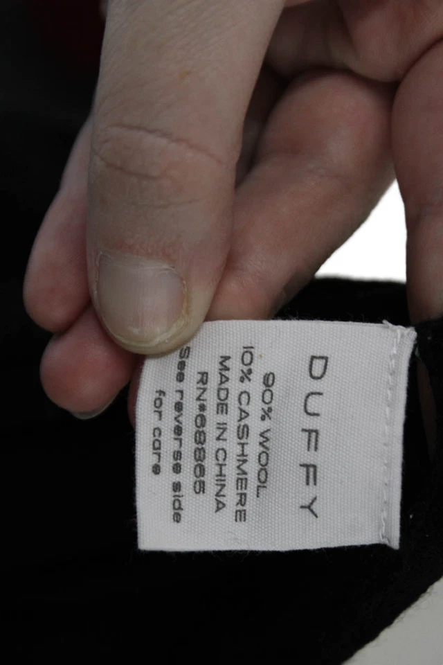 Pullover Duffy Unisex Cuello en V Negro 90% Lana 10% Cachemira Manga 3/4 Talla M Foto 4 de 4