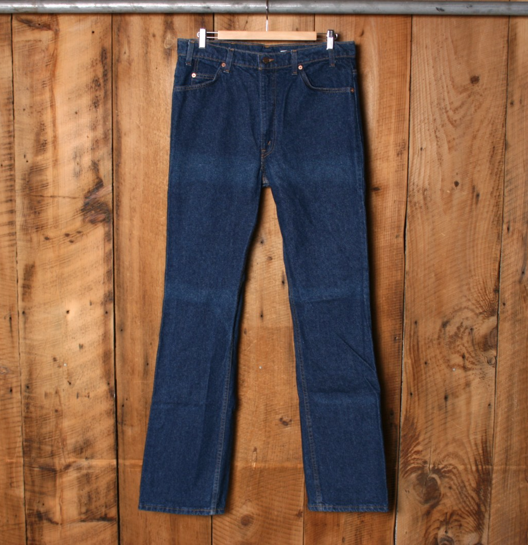 Vintage LEVI'S 517 Made in USA Orange Tab Bootcut Jeans Tag 36x36