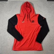 SMU Mustangs Hoodie Mens Sz S Red Nike Dri Fit Pullover Nike Football Logo