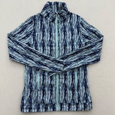 Peter Millar Women's Size S Small Blue White Performance Full Zip Jacket UPF 50