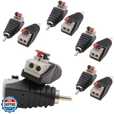 exgoofit 10-Pack Speaker Wire Cable to Audio Male RCA Connector Adapter Plug 