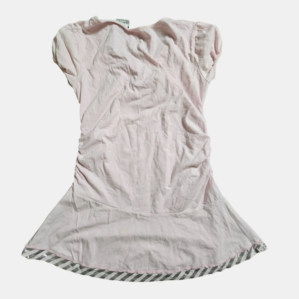 Vestido Hannah Montana Disney Manga Gorra Niñas XL 14/16 Lado Acanalado Rosa Metálico Foto 2 de 4