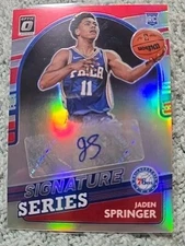 Jaden Springer Signed 2021-22 Panini Donruss Optic Signature Series #SS-JSP 
