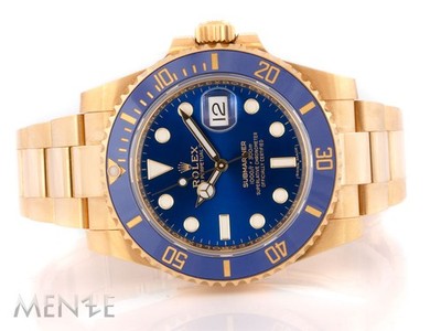 Rolex Submariner Date 116618LB Gelbgold Blue Dial B+P 03/2020 Uhr (14758)