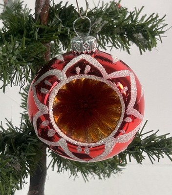 3209/25 1x alter Christbaumschmuck Weihnachtsschmuck Reflexkugel