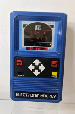 Mattel Basic Fun Retro Handheld Electronic Hockey Game ~ Tested & Working
