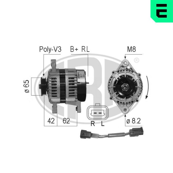 Lichtmaschine Generator Lima Era 210683A FüR Matiz Chevrolet Spark M200 M250 14V-image