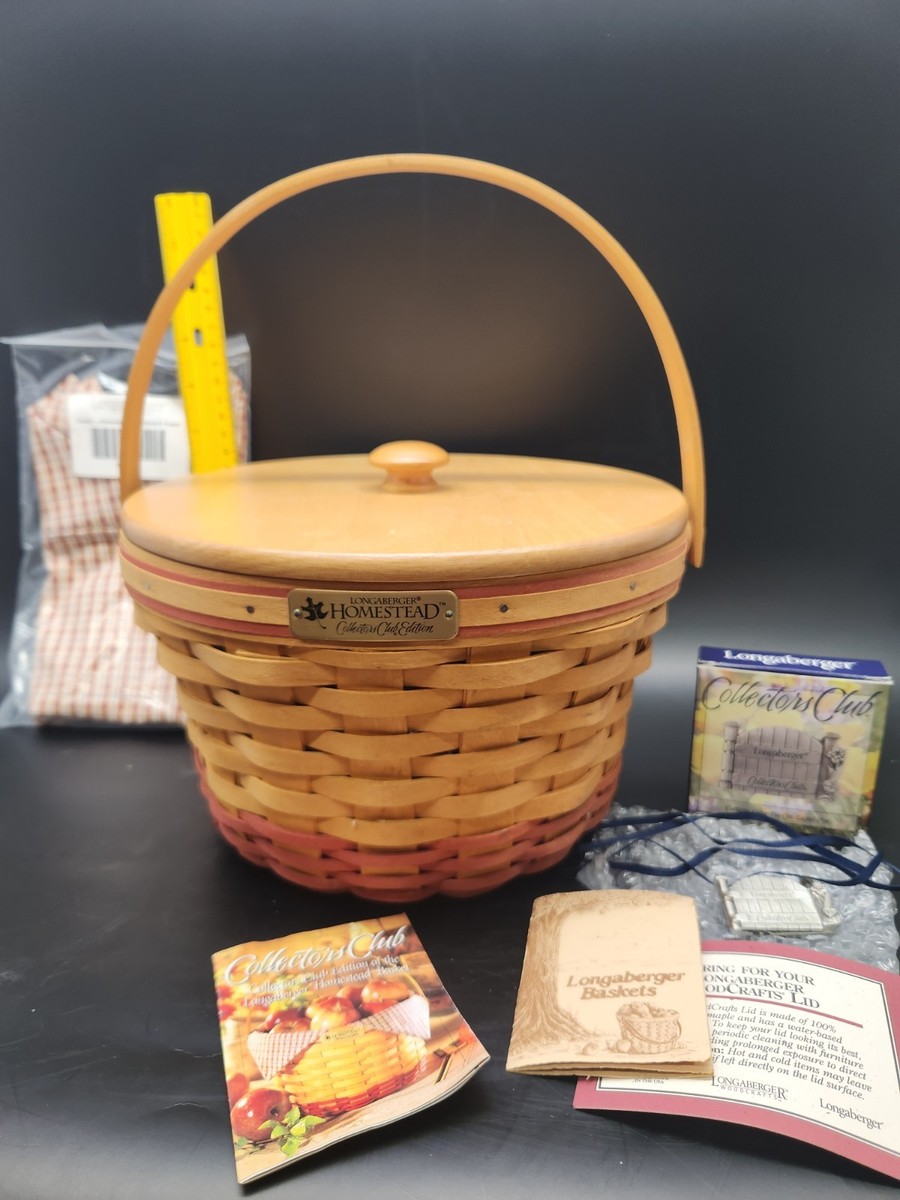1999 Longaberger Homestead Basket Collector's Club w/lid Fabric