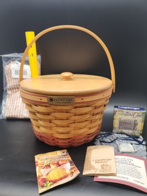 1999 Longaberger Homestead Basket Collector's Club w/lid Fabric