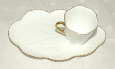 Shelley Regency White Gold trim Dainty Coffee Demitasse Cup & Snack Plate