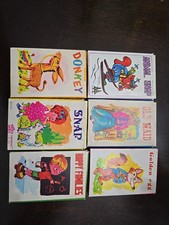 Vintage kids mini card games. Lot of six