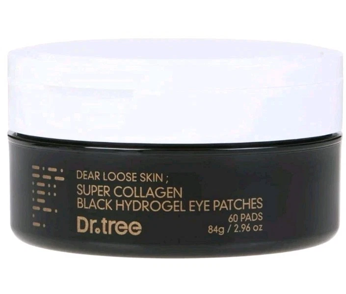 DR TREE Dear Loose Skin SUPER COLLAGEN BLACK HYDROGEL (60) EYE PATCHES 2.96 OZ