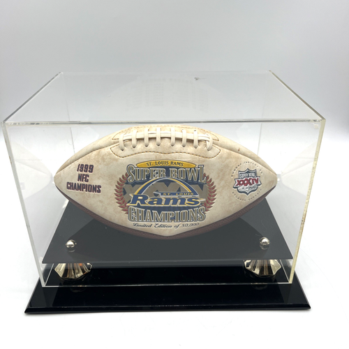 St. Louis Rams Super Bowl XXXIV Champions Limited Edition Football W/ Stand 1999 - Picture 9 of 13