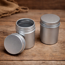 1 x Film Dose aus Metall Aluminium Schraubdeckel neuwertig Filmrolle Blechdose