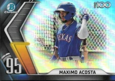 2022 Bowman Chrome MAXIMO ACOSTA Top 100 - TEXAS RANGERS - #BTP-95