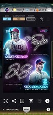 Topps Bunt 2021 - Neon - Dual Signature - Mike Trout - Tim Salmon - Super Rare 